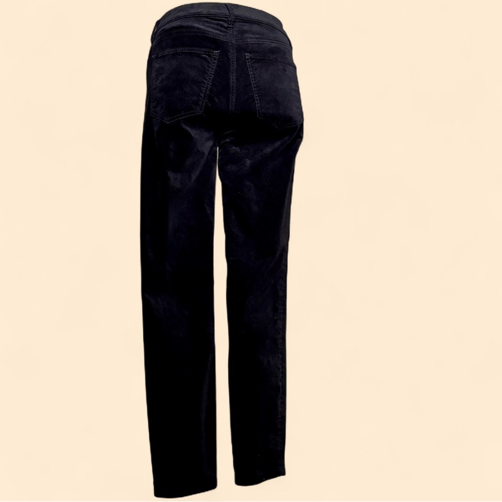 Ann Taylor Black Velvet Stretch Skinny Pants Size 4 S Pocket Ankle Y2K Designer